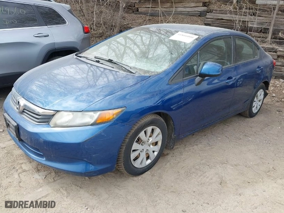 2012 Honda Civic Sdn LX with VIN 19XFB2F56CE053140, listed as a IAAI auction lot 41866000 with 124,126 mi miles. Bid and sale history available at carsss.com. Image 2.
