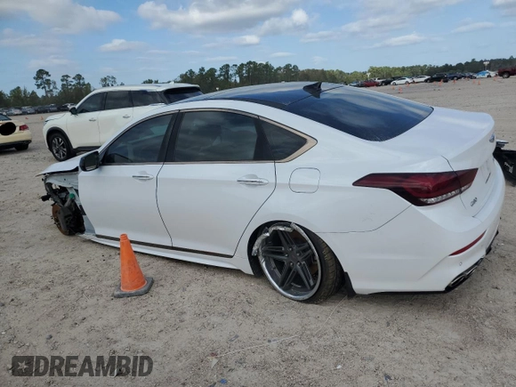 2018 Genesis G80 3.3T Sport with VIN KMHGN4JB3JU229172, listed as a Copart auction lot 79942754 with 106,202 mi miles and Salvage Title. Bid and sale history available at carsss.com. Image 2.
