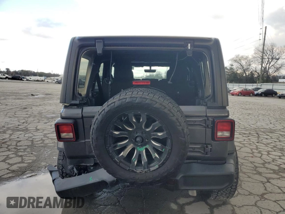 2022 Jeep Wrangler Unlimited Sahara Altitude with VIN 1C4HJXEG9NW269598, listed as a Copart auction lot 80495964 with 23,869 mi miles and Salvage title. Bid and sale history available at DreamBid. Image 6.
