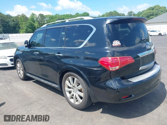 2012 Infiniti QX56 8-passenger with VIN JN8AZ2NC9C9315442, listed as a IAAI auction lot 42330752 with 167,026 mi miles and . Bid and sale history available at DreamBid. Image 3.