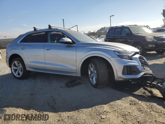 2020 Audi Q8 Premium Plus with VIN WA1BVAF10LD014844, listed as a Copart auction lot 83256404 with 0 mi miles and Salvage Title. Bid and sale history available at carsss.com. Image 4.