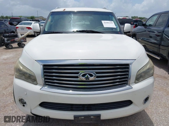 2012 Infiniti QX56 8-passenger with VIN JN8AZ2ND4C9716728, listed as a IAAI auction lot 42501339 with 216,302 mi miles and . Bid and sale history available at DreamBid. Image 12.