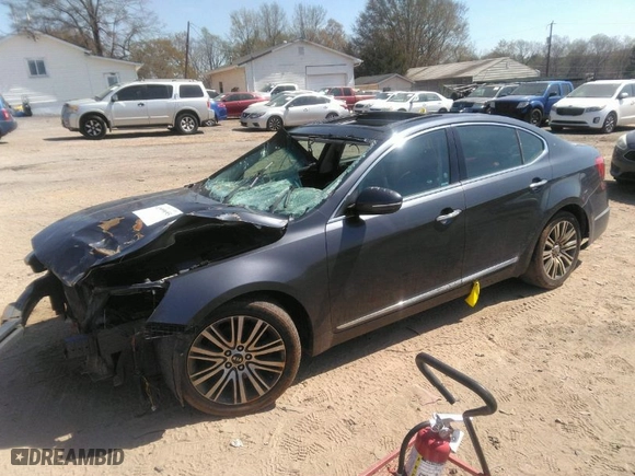 2014 Kia Cadenza Premium with VIN KNALN4D75E5151730, listed as a IAAI auction lot 41899693 with 1 mi miles. Bid and sale history available at carsss.com. Image 2.