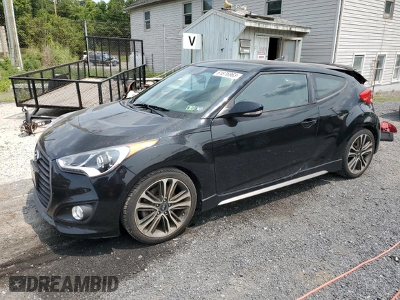 2016 Hyundai Veloster Turbo with VIN KMHTC6AE2GU263929, listed as a Copart auction lot 61876963 with 55,108 mi miles. Bid and sale history available at carsss.com. Image 1.