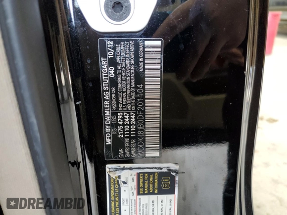 2013 Mercedes-Benz E-Class E 350 with VIN WDDKJ8JB0DF201104, listed as a Copart auction lot 46987065 with 136,697 mi miles and Salvage Title. Bid and sale history available at carsss.com. Image 12.