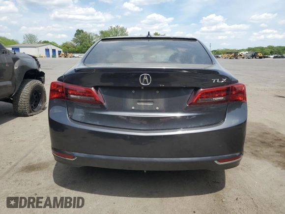 2015 Acura TLX V6 with VIN 19UUB2F38FA017772, listed as a Copart auction lot 56461695 with Not provided miles and Salvage title. Bid and sale history available at DreamBid. Image 6.