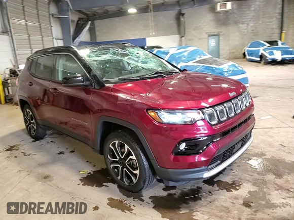 2022 Jeep Compass High Altitude with VIN 3C4NJDCB1NT226128, listed as a Copart auction lot 53938255 with 11,232 mi miles and Salvage Title. Bid and sale history available at DreamBid. Image 15.