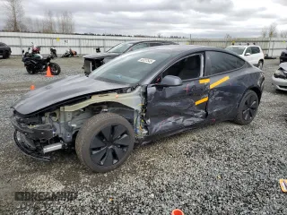 2025 Tesla Model 3 Long Range with VIN 5YJ3E1EA5SF889727, listed as a Copart auction lot 49207545 with 6,980 mi miles and Salvage Title. Bid and sale history available at carsss.com. Image 1.