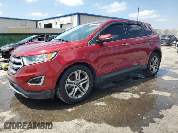 2015 Ford Edge Titanium z VIN 2FMTK3K87FBB30209, wystawiony jako Copart lot #57725425 z przebiegiem 85 562 mil mil oraz Szkoda całkowita • Salvage title. Historia ofert i sprzedaży dostępna na DreamBid. Obrazek 1.