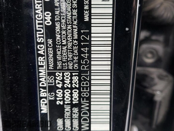 2020 Mercedes-Benz C 300 с VIN WDDWF8EB2LR544121, выставлен на аукционе Copart как лот 75526744 с пробегом 103 343 миль миль и Списание • Salvage title. История ставок и продаж доступна на DreamBid. Изображение 12.