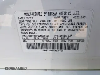 2014 Infiniti Q50 with VIN JN1BV7AP5EM678664, listed as a IAAI auction lot 41641222 with 86,385 mi miles and . Bid and sale history available at carsss.com. Image 9.