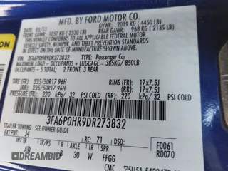2013 Ford Fusion SE with VIN 3FA6P0HR9DR273832, listed as a IAAI auction lot 41826402 with 92,404 mi miles. Bid and sale history available at carsss.com. Image 9.