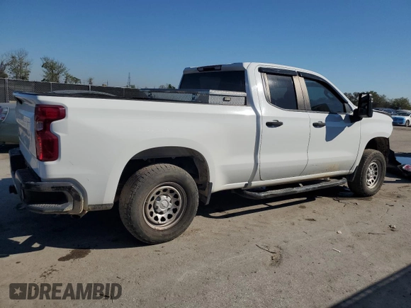 2021 Chevrolet Silverado 1500 Work Truck with VIN 1GCRYAEF4MZ331779, listed as a Copart auction lot 46589905 with 97,701 mi miles and Salvage Title. Bid and sale history available at DreamBid. Image 3.