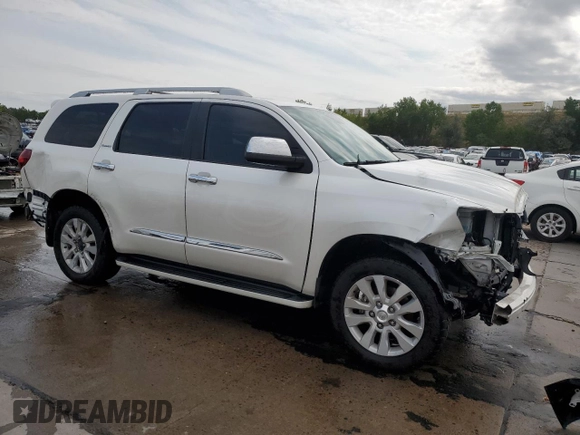 2018 Toyota Sequoia Platinum with VIN 5TDDY5G17JS159344, listed as a Copart auction lot 69950224 with 117,732 mi miles and Salvage Title. Bid and sale history available at carsss.com. Image 4.