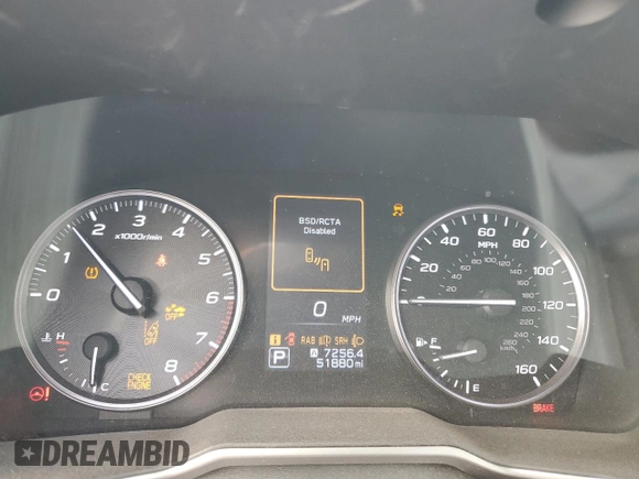 2021 Subaru Outback Touring with VIN 4S4BTAPC6M3200189, listed as a Copart auction lot 49902055 with 51,880 mi miles and Salvage title. Bid and sale history available at DreamBid. Image 9.