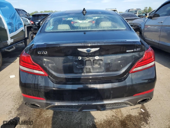 2019 Genesis G70 3.3T Advanced with VIN KMTG74LE3KU020328, listed as a Copart auction lot 65583944 with 153,662 mi miles and Salvage Title. Bid and sale history available at carsss.com. Image 6.