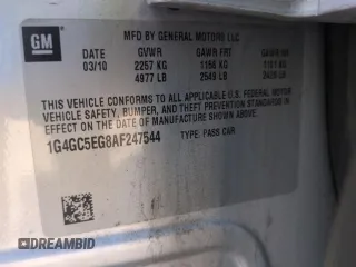 2010 Buick LaCrosse CXL with VIN 1G4GC5EG8AF247544, listed as a Copart auction lot 61306315 with 182,296 mi miles and Salvage title. Bid and sale history available at DreamBid. Image 12.