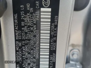 2022 Lexus ES 250 with VIN 58AD11D17NU009211, listed as a Copart auction lot 59195765 with 11,211 mi miles and Salvage title. Bid and sale history available at DreamBid. Image 12.