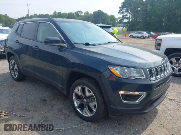 2018 Jeep Compass Limited with VIN 3C4NJDCB4JT365762, listed as a IAAI auction lot 42694434 with 59,685 mi miles and . Bid and sale history available at DreamBid. Image 1.