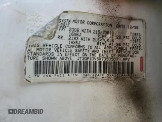 1999 Toyota RAV4 with VIN JT3GP10V5X7050507, listed as a Copart auction lot 44421725 with 230,314 mi miles and Clean Title. Bid and sale history available at DreamBid. Image 12.