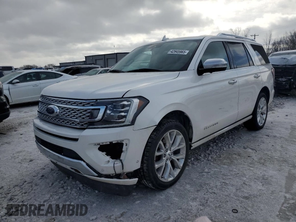 2018 Ford Expedition Platinum with VIN 1FMJU1MT5JEA06489, listed as a Copart auction lot 42945965 with 0 mi miles and Clean Title. Bid and sale history available at carsss.com. Image 1.