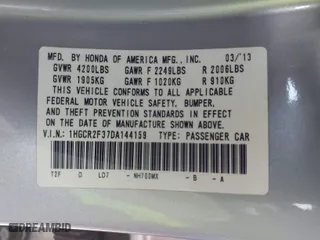 2013 Honda Accord Sdn LX with VIN 1HGCR2F37DA144159, listed as a IAAI auction lot 41928284 with 93,221 mi miles. Bid and sale history available at carsss.com. Image 9.