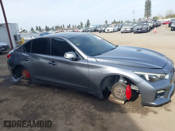 2017 Infiniti Q50 Red Sport 400 with VIN JN1FV7AP2HM850025, listed as a IAAI auction lot 41687964 with 70,334 mi miles. Bid and sale history available at carsss.com. Image 12.
