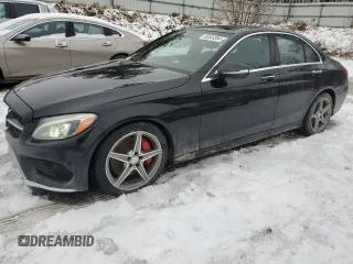 2015 Mercedes-Benz C-Class C 400 with VIN 55SWF6GB6FU009572, listed as a Copart auction lot 85544384 with 230,833 mi miles and Clean Title. Bid and sale history available at carsss.com. Image 1.