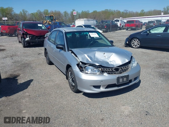 2005 Honda Civic LX with VIN 2HGES16595H589224, listed as a IAAI auction lot 42068288 with 175,049 mi miles and . Bid and sale history available at carsss.com. Image 1.