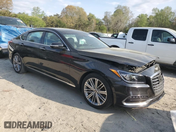 2018 Genesis G80 3.8L z VIN KMHGN4JE8JU250299, wystawiony jako Copart lot #53233385 z przebiegiem 87 385 mil mil oraz Szkody całkowita. Historia ofert i sprzedaży dostępna na DreamBid. Obrazek 4.