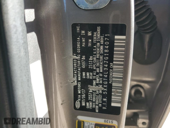 2018 Kia Optima LX with VIN 5XXGT4L34JG184071, listed as a Copart auction lot 49706515 with 129,464 mi miles and Salvage Title. Bid and sale history available at carsss.com. Image 12.