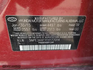 2015 Hyundai Sonata 2.4L Sport with VIN 5NPE34AF1FH177014, listed as a Copart auction lot 77470244 with 50,915 mi miles and Salvage Title. Bid and sale history available at carsss.com. Image 12.