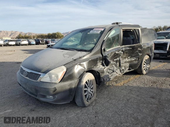 2012 Kia Sedona EX with VIN KNDMH4C72C6497063, listed as a Copart auction lot 43827905 with 171,969 mi miles and Salvage Title. Bid and sale history available at carsss.com. Image 1.