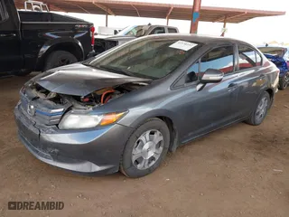 2012 Honda Civic Hybrid with VIN JHMFB4F34CS004900, listed as a IAAI auction lot 41970332 with 229,490 mi miles. Bid and sale history available at carsss.com. Image 16.