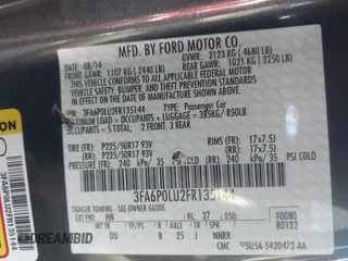 2015 Ford Fusion SE Hybrid with VIN 3FA6P0LU2FR135144, listed as a IAAI auction lot 41975973 with 89,315 mi miles. Bid and sale history available at carsss.com. Image 9.