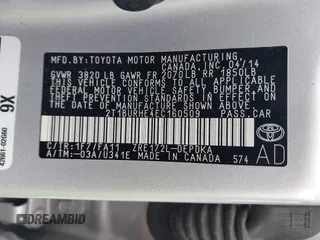 2014 Toyota Corolla L с VIN 2T1BURHE4EC160509, выставлен на аукционе IAAI как лот 42428474 с пробегом 210 550 миль миль и . История ставок и продаж доступна на DreamBid. Изображение 9.