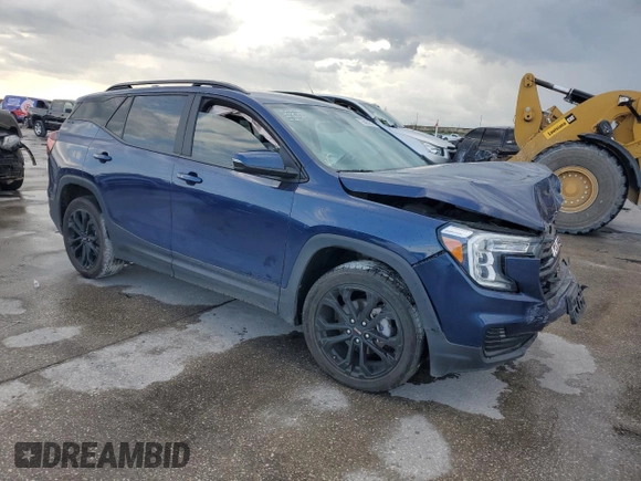 2022 GMC Terrain SLE with VIN 3GKALMEV7NL246663, listed as a Copart auction lot 55052815 with Not provided miles and Salvage title. Bid and sale history available at DreamBid. Image 4.