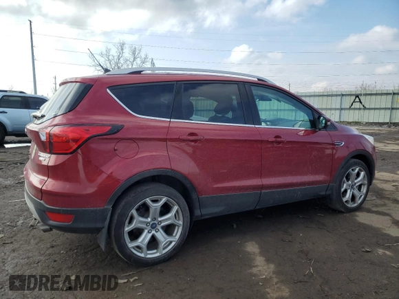 2019 Ford Escape Titanium with VIN 1FMCU9J91KUB56025, listed as a Copart auction lot 52856655 with 56,612 mi miles and Clean Title. Bid and sale history available at carsss.com. Image 3.