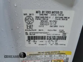 2013 Ford F-150 XL with VIN 1FTFW1ET7DFD34921, listed as a Copart auction lot 48398155 with 182,981 mi miles and Clean Title. Bid and sale history available at carsss.com. Image 12.