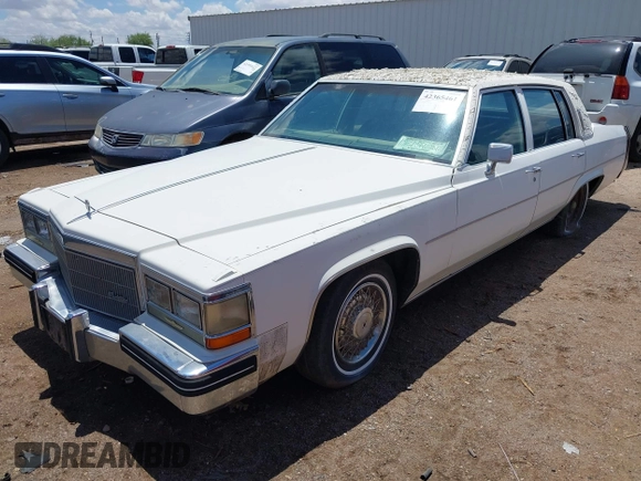1984 Cadillac DeVille z VIN 1G6AM6989E9064371, wystawiony jako IAAI lot #42365461 z przebiegiem 42 401 mil mil oraz . Historia ofert i sprzedaży dostępna na DreamBid. Obrazek 2.