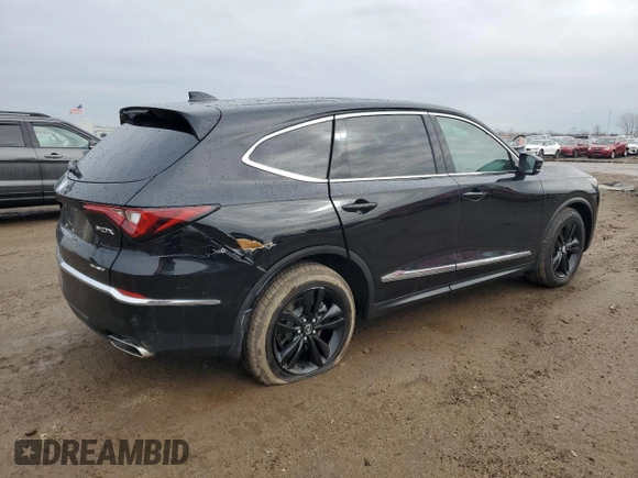 2024 Acura MDX with VIN 5J8YE1H33RL015856, listed as a Copart auction lot 46580485 with 25,541 mi miles and Salvage title. Bid and sale history available at DreamBid. Image 3.