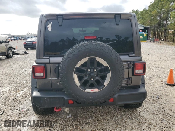 2018 Jeep Wrangler Unlimited Rubicon with VIN 1C4HJXFN9JW249214, listed as a Copart auction lot 42692175 with 161,157 mi miles and Salvage title. Bid and sale history available at DreamBid. Image 6.