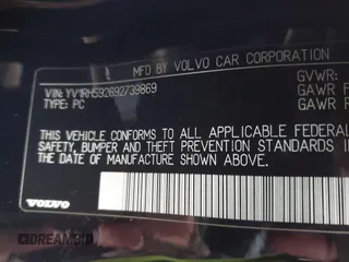 2009 Volvo S60 2.5T with VIN YV1RH592692739869, listed as a IAAI auction lot 41322224 with 106,357 mi miles. Bid and sale history available at carsss.com. Image 9.