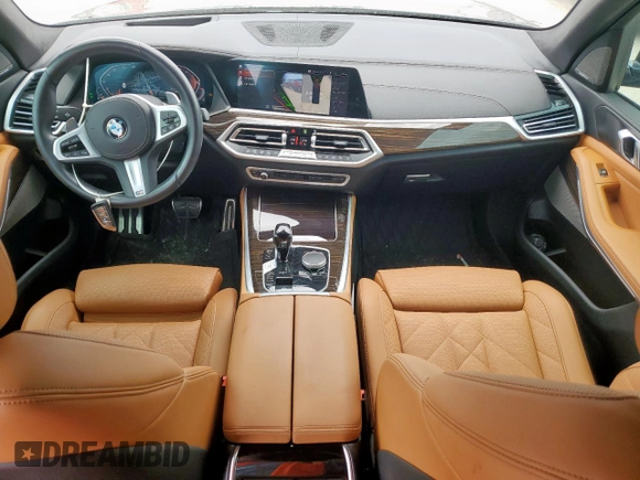 2023 BMW X5 sDrive40i with VIN 5UXCR4C07P9N48328, listed as a Copart auction lot 57619515 with 32,174 mi miles and Salvage title. Bid and sale history available at DreamBid. Image 8.
