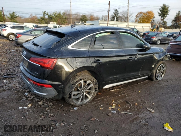 2022 Audi Q5 Sportback S line Premium Plus with VIN WA15AAFY6N2107307, listed as a Copart auction lot 81544024 with Not provided miles and Salvage title. Bid and sale history available at DreamBid. Image 3.