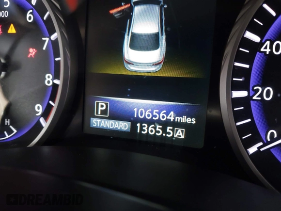 2015 Infiniti Q50 Premium with VIN JN1BV7AP1FM351633, listed as a IAAI auction lot 41880366 with 106,564 mi miles. Bid and sale history available at carsss.com. Image 16.