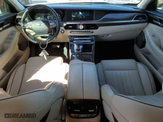 2018 Genesis G90 5.0L Ultimate with VIN KMHG54JH3JU039019, listed as a Copart auction lot 76333504 with 56,296 mi miles and Salvage Title. Bid and sale history available at carsss.com. Image 8.
