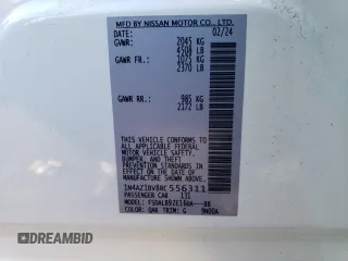 2024 Nissan LEAF S z VIN 1N4AZ1BV8RC556311, wystawiony jako Copart lot #85696754 z przebiegiem 1 279 mil mil oraz Szkoda całkowita • Salvage title. Historia ofert i sprzedaży dostępna na DreamBid. Obrazek 12.