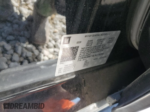 2020 Chevrolet Tahoe LT с VIN 1GNSKBKC4LR275254, выставлен на аукционе Copart как лот 52570385 с пробегом Не указан миль и Списание • Salvage title. История ставок и продаж доступна на DreamBid. Изображение 14.