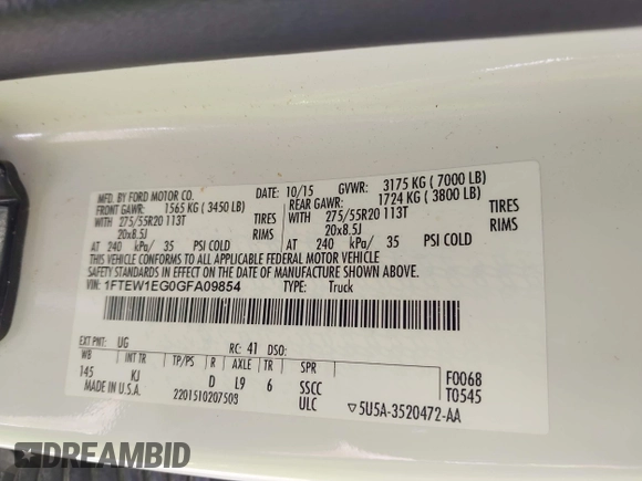 2016 Ford F-150 XLT с VIN 1FTEW1EG0GFA09854, выставлен на аукционе IAAI как лот 42544027 с пробегом 121 167 миль миль и . История ставок и продаж доступна на DreamBid. Изображение 9.